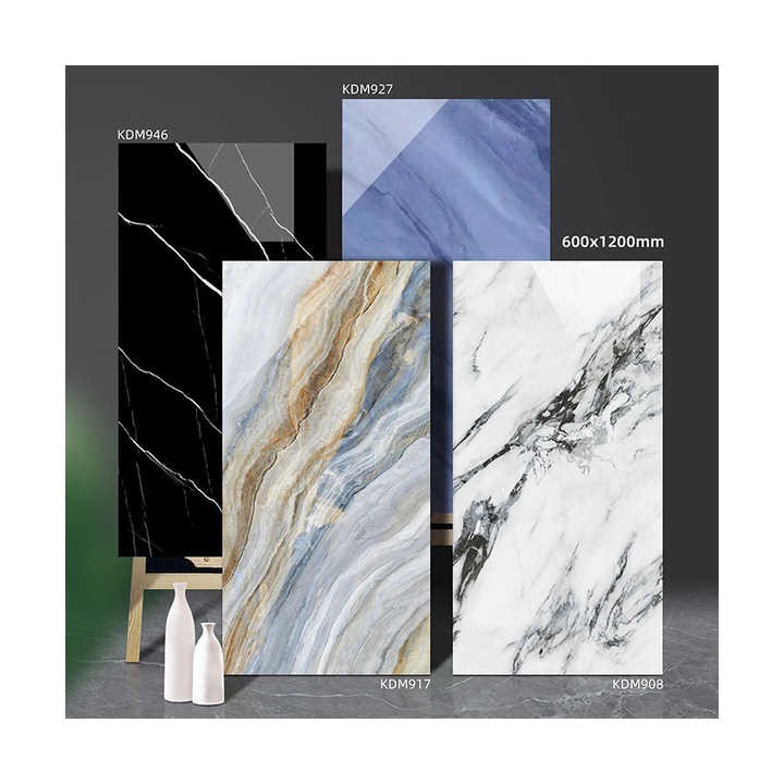 60x120 Full Body Glossy Ceramic Interior Tile for Apartment Glazed Polished Porcelain Marble Floor Wall Tiles