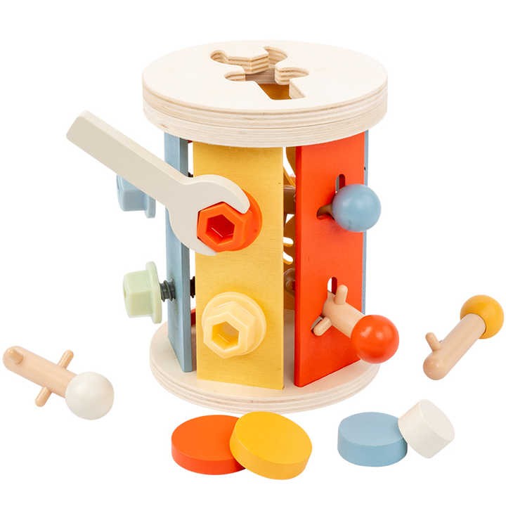Wooden Multifunctional 3 in 1 educational toys coin box toy Toolbox Repair Tools unlock game Children Toys for Kids