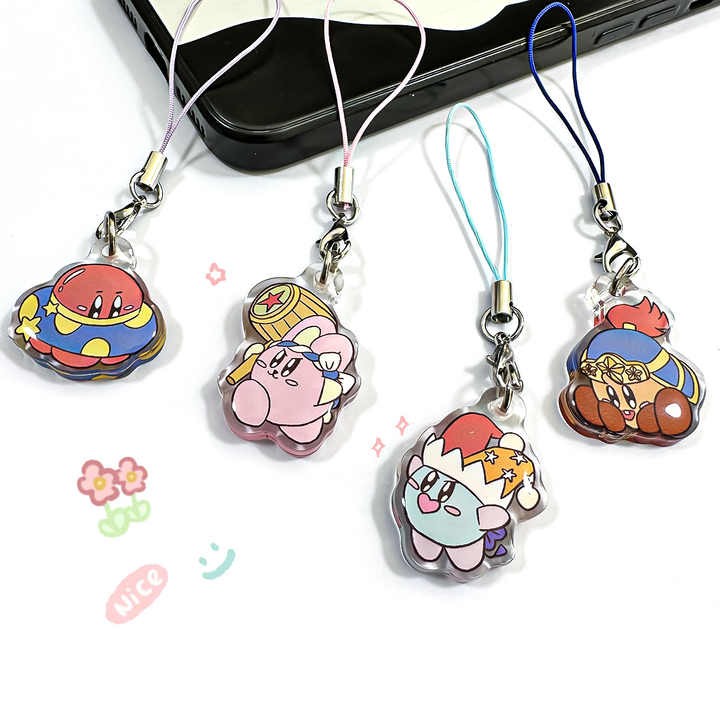 Promotion Acrylic Phone Charm Double Side Printed Small Epoxy Acrylic Phone Straps with Anime Make