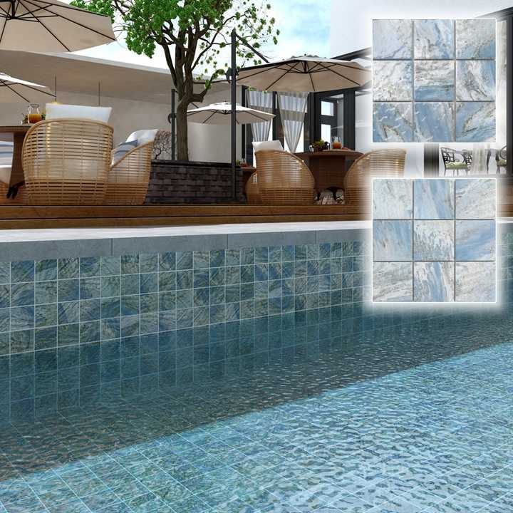 Modern Square Mosaic for Outdoor Villa Hotel Indoor Living Room Decoration Porcelain Pool Tile for Swimming