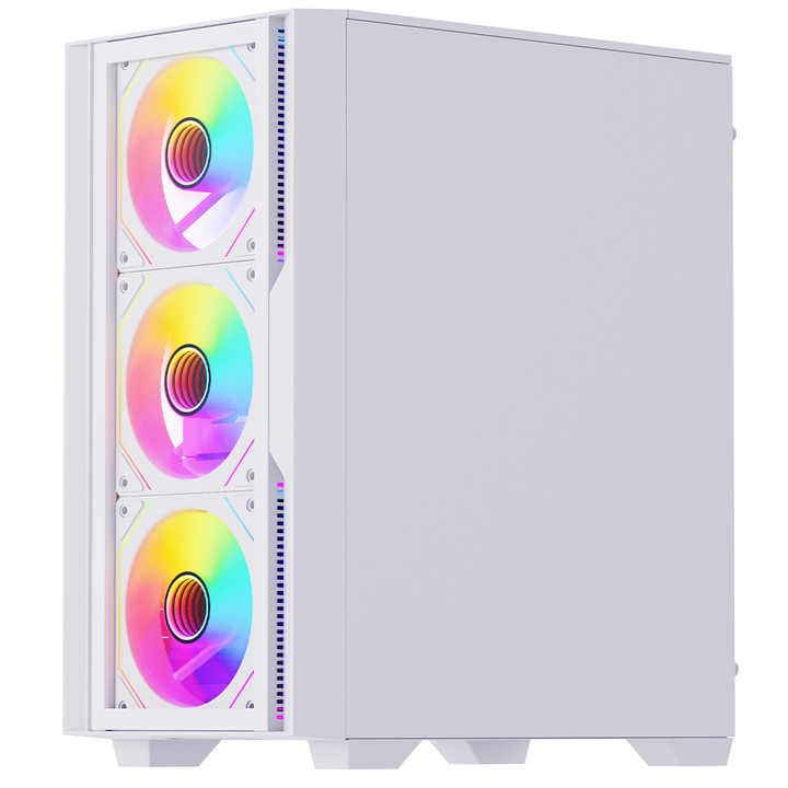 Gaming PC Case Mid Tower with Tempered Glass USB 3.0 High Airflow Gaming Computer Case with Tool-Free Installation