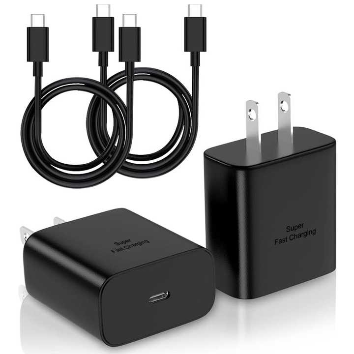 45w PD Type c Phone Fast Charger for samsung S23 S24 Plus US Charger with Package Mobile Charging Cable