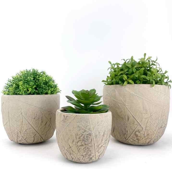 Hot Selling Customized Modern Outdoor Indoor Set of 3 Creative Flowerpot Round Cement Planters