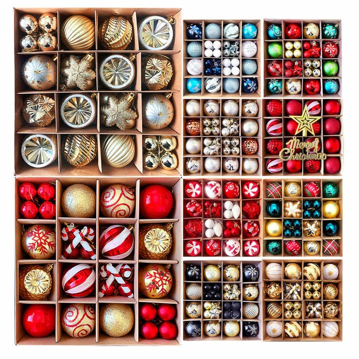 40pcs 6cm Christmas Tree Decorations Ornament Set Xmas Decor Red Green and Gold Christmas Balls