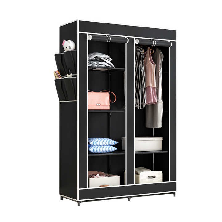 Simple Modern Folding Wardrobe Closet Detachable Clothing Furniture Cabinet Assembled Non-woven Fabric Bedroom Furniture 3 Rows